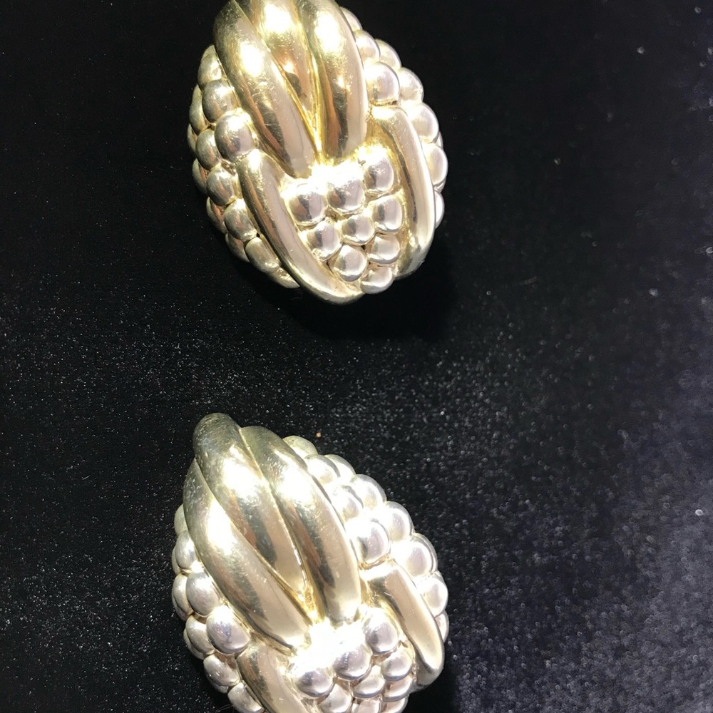 Vintage sterling silver 925 Elegant Women's clip on Earrings